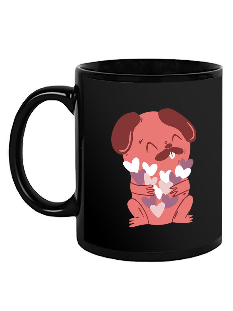 Cute Dog With Hearts Mug -SmartPrintsInk Designs