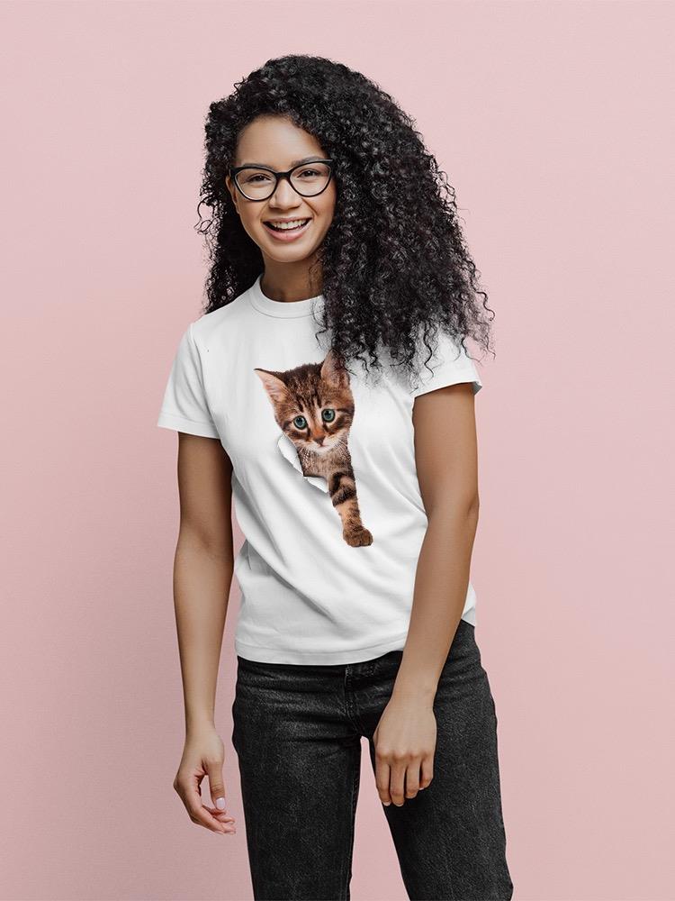 Kitten Through The Hole T-shirt -SPIdeals Designs