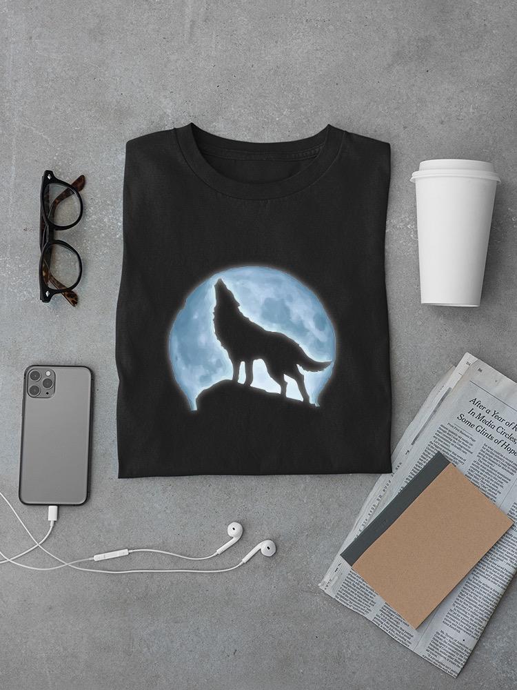 Wolf Howling In Moon T-shirt -SPIdeals Designs