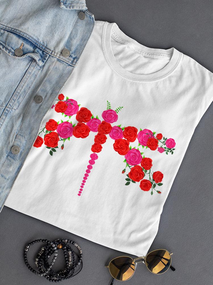 Dragonfly Made Of Flowers T-shirt -SPIdeals Designs