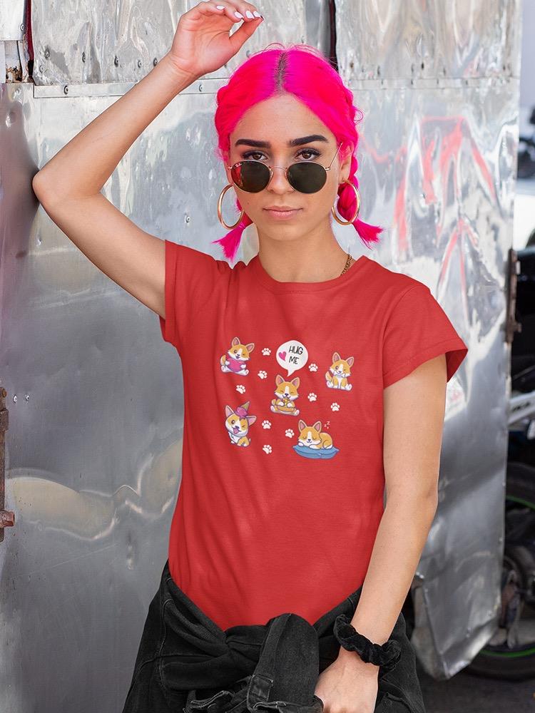 Cute Corgi Reactions T-shirt -SPIdeals Designs