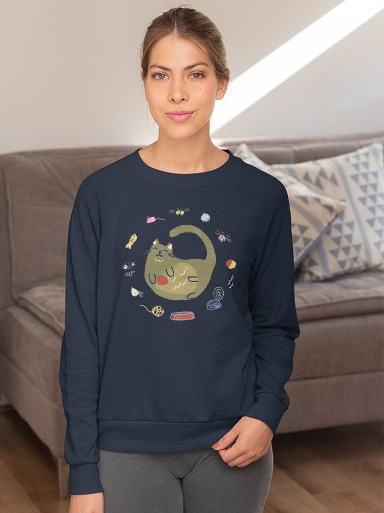 Sleeping Kitten Sweatshirt -June Erica Vess Designs