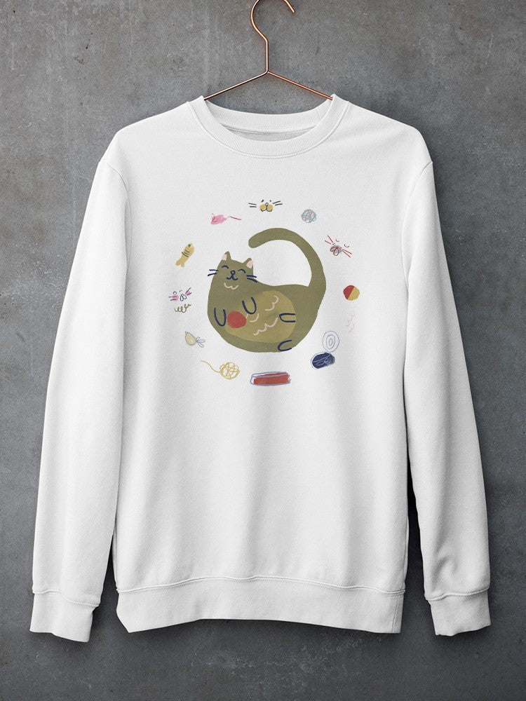 Sleeping Kitten Sweatshirt -June Erica Vess Designs